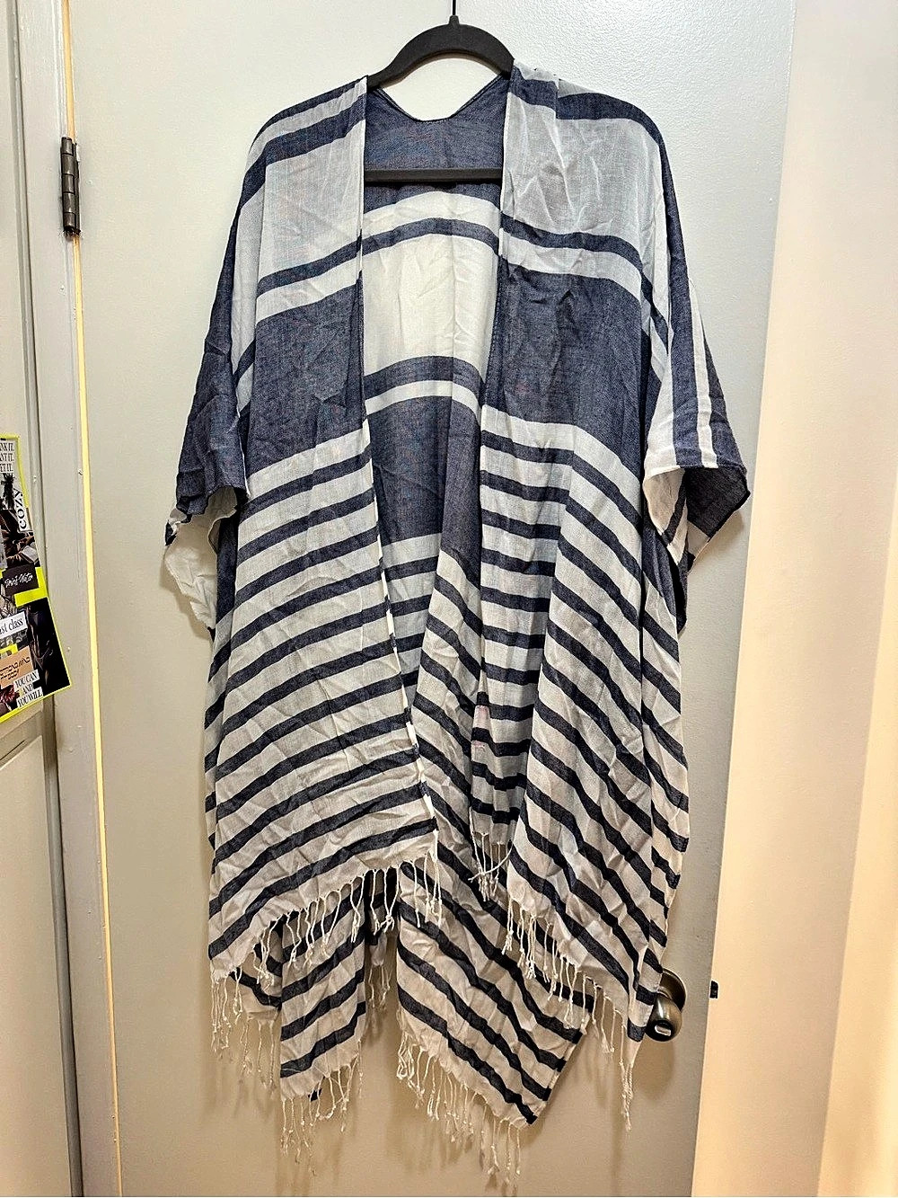 Isaac Misrahi Striped Kimono in Blue & White